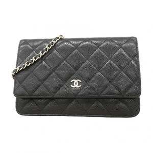 CHANEL Black Caviar Leather Wallet